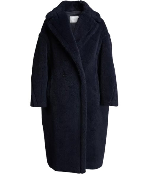 Blake Lively Blue Fur Shearling Coat
