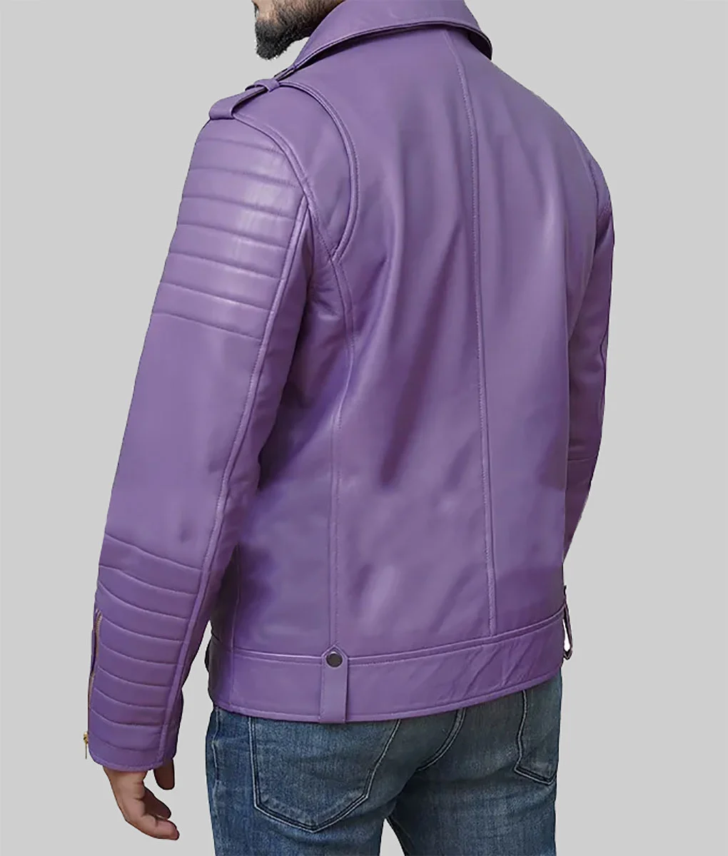 Jalen Hurts Purple Biker Jacket