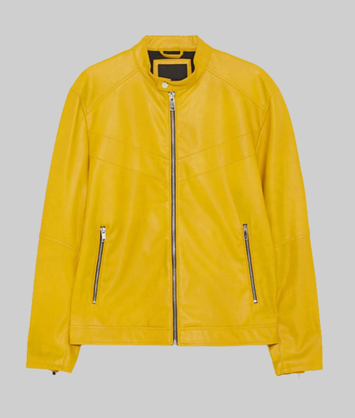 Men's Classic Yellow Faux Leather Jacket | TLC