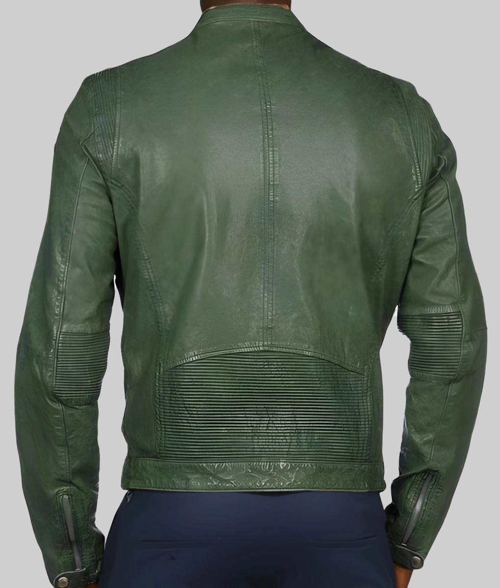Men's Classic Green Leather Jacket | TLC