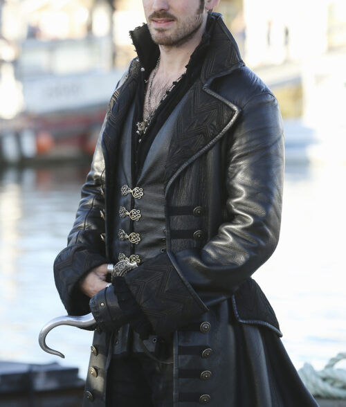 Captain Hook From Once Upon a Time - Once Upon a Time Hook Coat | Men's Leather Coat - Front View