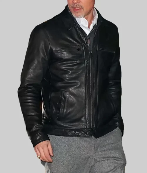 Wolves 2023 Brad Pitt Leather Jacket