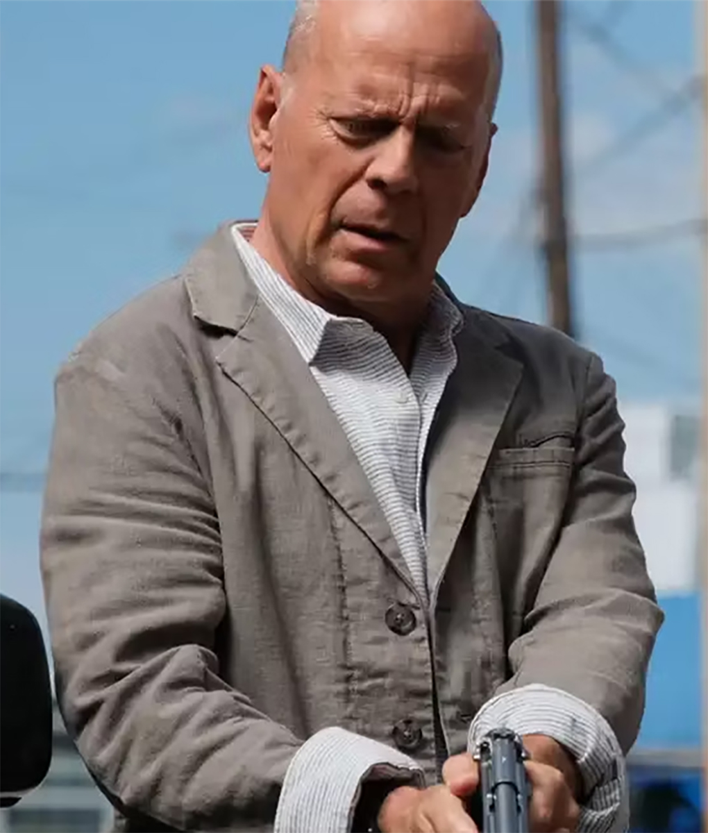 Assassin 2023 Bruce Willis Grey Jacket