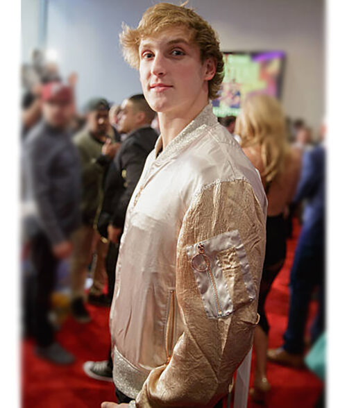 Logan Paul Beige Bomber Jacket