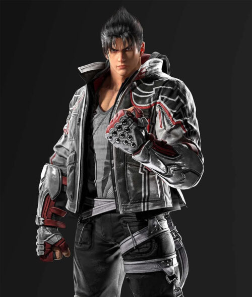 Tekken 8 Jin Kazama Jacket - Jin Kazama Costume | Men's Leather Jacket - Front View
