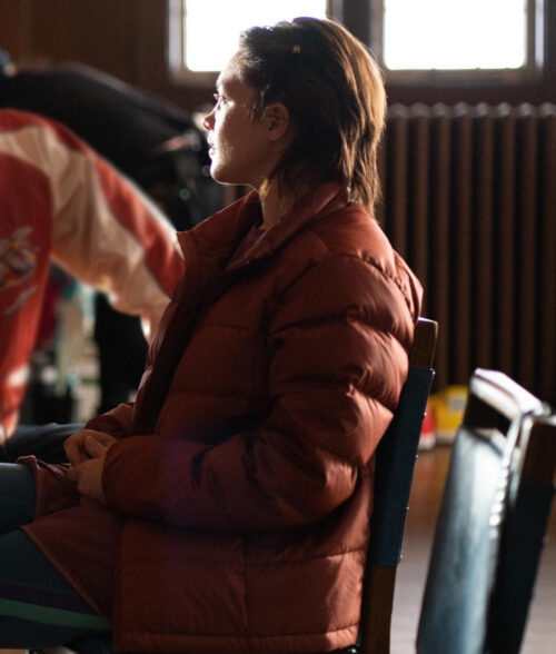 A Good Person Florence Pugh Red Puffer Jacket