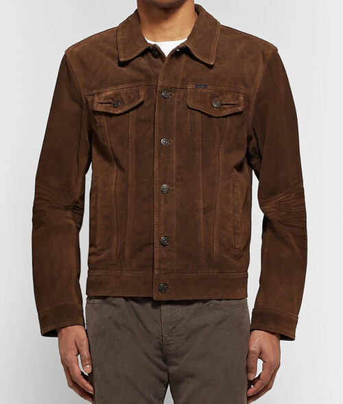 Alternative view of Bill Men's Dark Brown Trucker Utility Western Suede Jacket