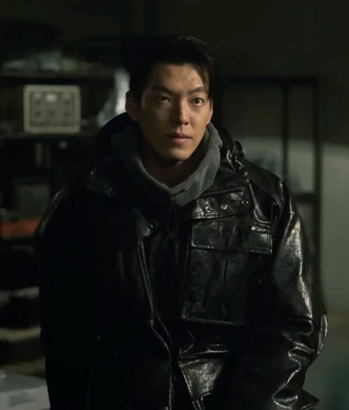 Black Knight Kim 5-8 Black Leather Oversized Jacket