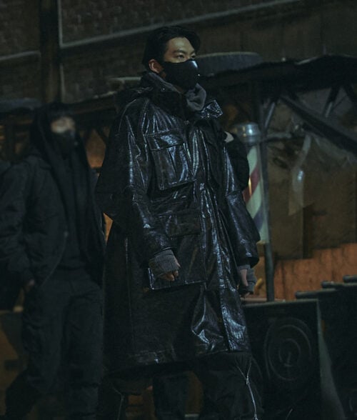 Black Knight Kim 5-8 Black Leather Oversized Jacket