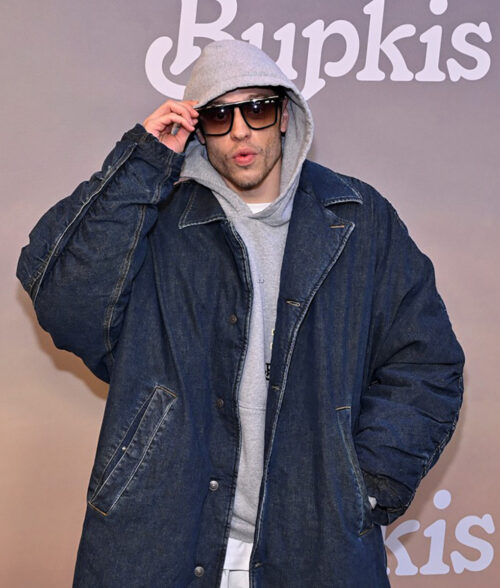 Bupkis Premiere Pete Davidson Long Denim Coat
