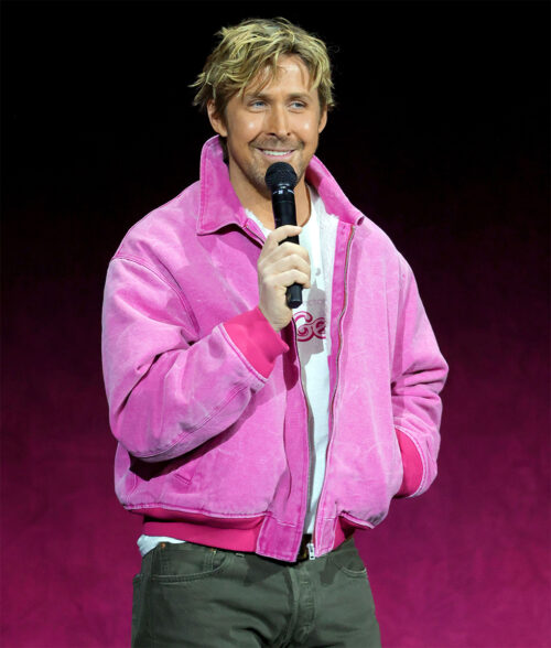 CinemaCon 2023' Ryan Gosling Pink Velvet Jacket