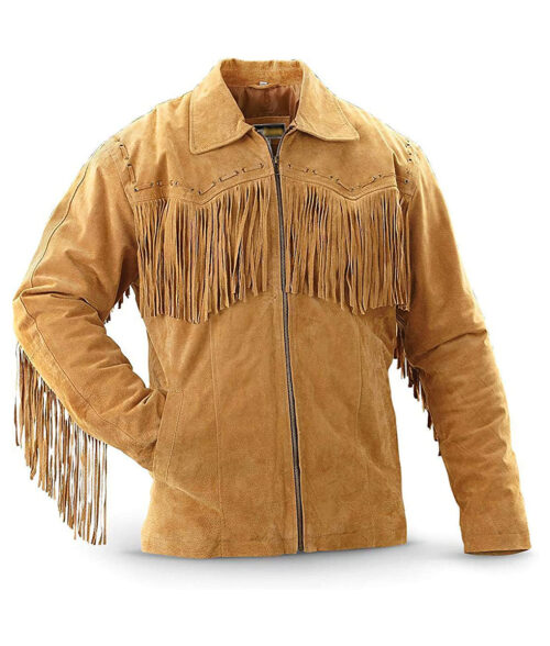 Colter Men's Western Cowboy Fringe Suede Jacket