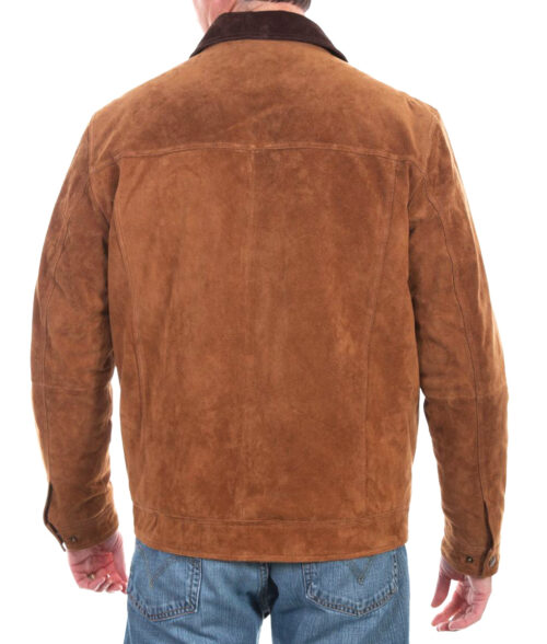 Jaxon Men's Dual-Tone Trucker-Style Suede Utility Jacket