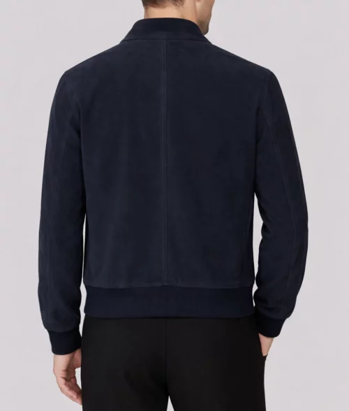 Levi Men's Navy Suede Bomber Jacket-2
