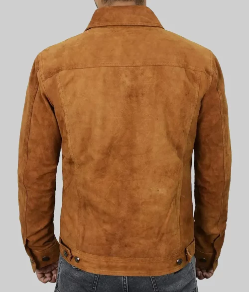 Liam Men's Brown 4-Season Classic Suede Trucker Jacket