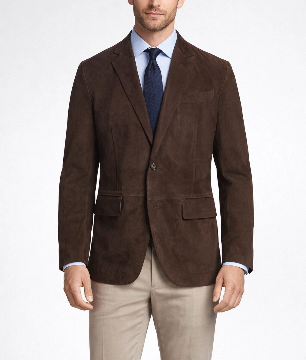 Maddox Men's Classic Brown Real Suede Blazer | Men's Classic Brown Suede Blazer-3