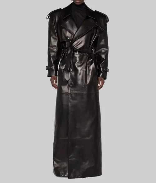 Met Gala 2023 Gigi Hadid Black Leather Long Coat