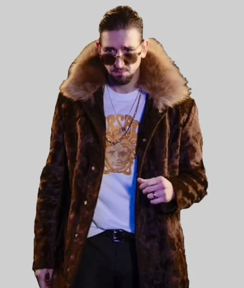Ted Lasso S03 Zava Brown Coat with Fur Collar