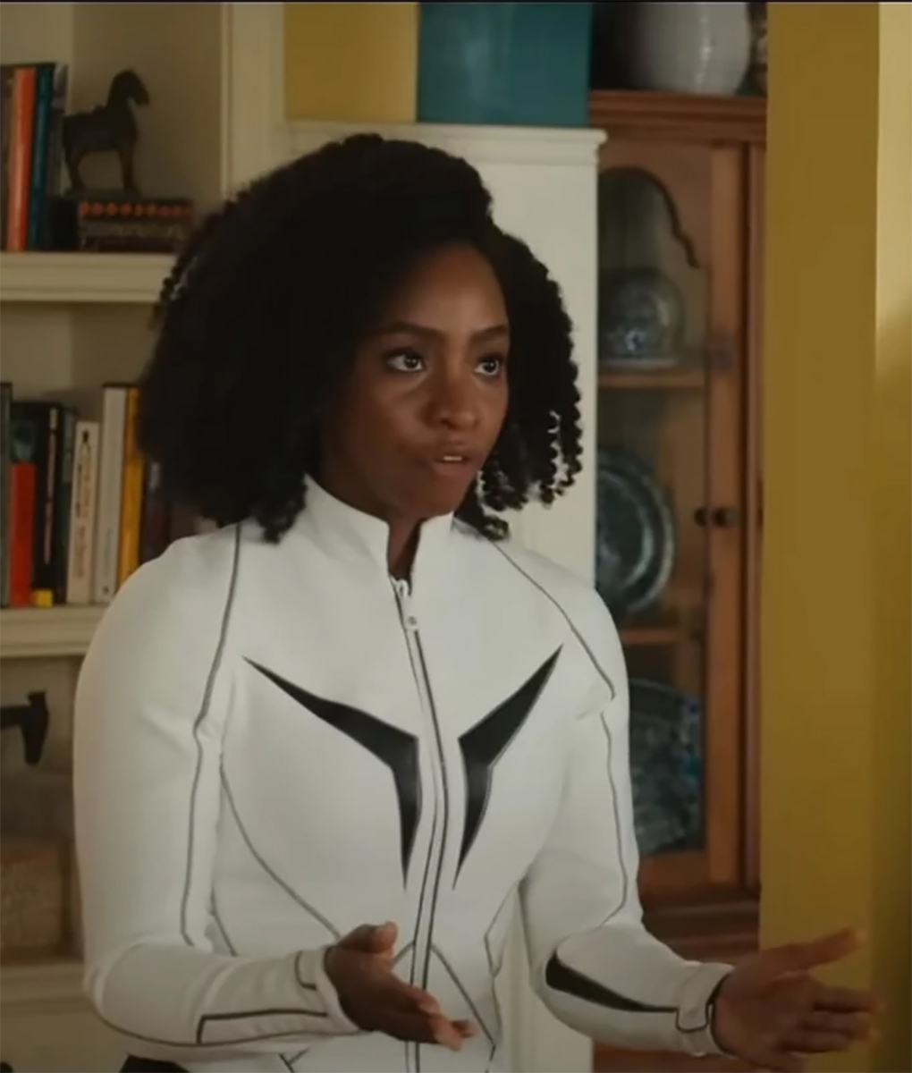 The Marvels Teyonah Monica Rambeau White Leather Jacket