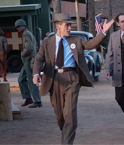 Oppenheimer Cillian Murphy Brown Blazer - Front