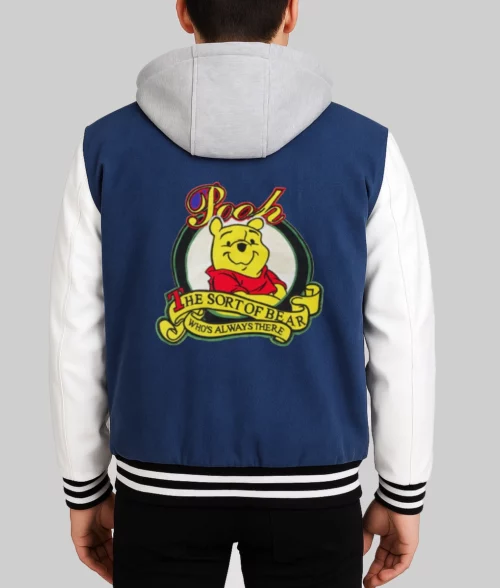 90s Xxxtentacion Winnie The Pooh Denim Varsity Jacket-Back View