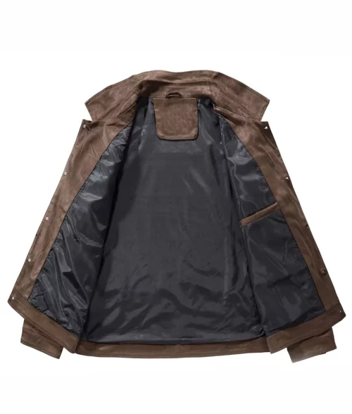 Boaz Men’s Brown Fitted Performance Suede Jacket