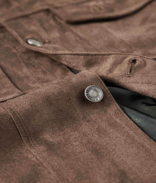 Boaz Men’s Brown Fitted Performance Suede Jacket