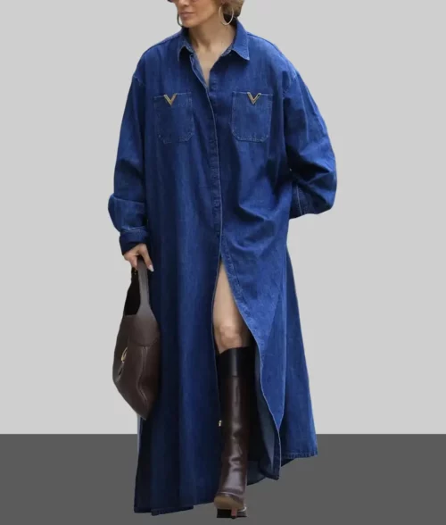 Jennifer Lopez Denim Coat - Celeb view