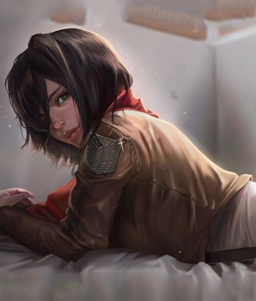 Attack On Titan Mikasa Ackerman Cropped Leather Jacket