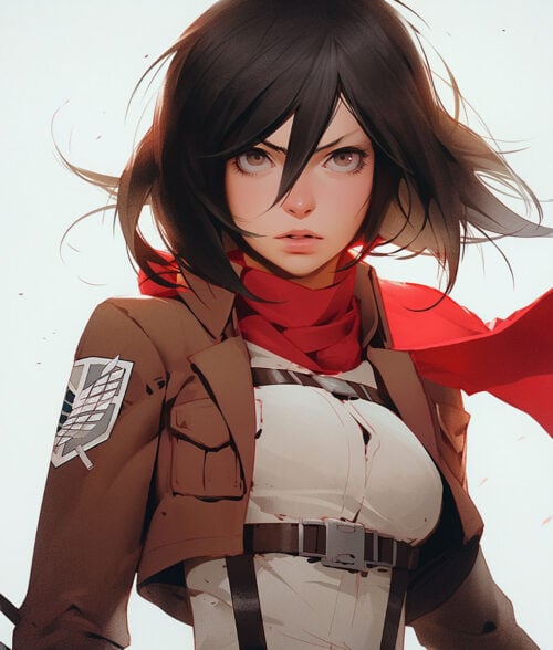 Attack On Titan Mikasa Ackerman Cropped Leather Jacket