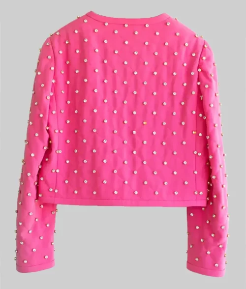 Barbie 2023 Margot Robbie Pink Studded Jacket