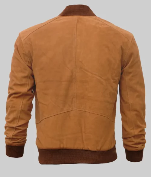 Brennan Men's Brown Comfy Suede Bomber Jacket