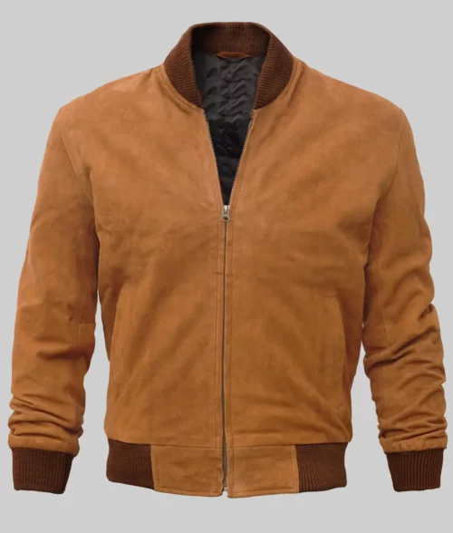 Brennan Men's Brown Comfy Suede Bomber Jacket