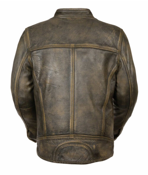 Connor Men's Brown Distressed Vintage Leather Cafe Racer Jacket