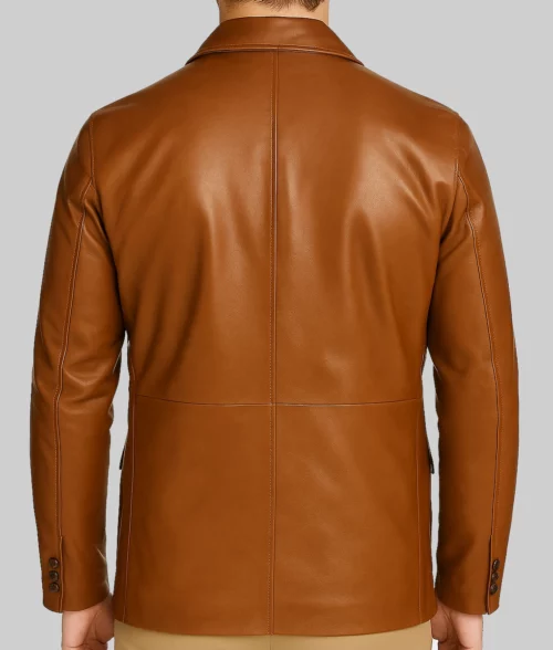 Cooper Men's Tan Brown Western Real Leather Utility Jacket-Back View