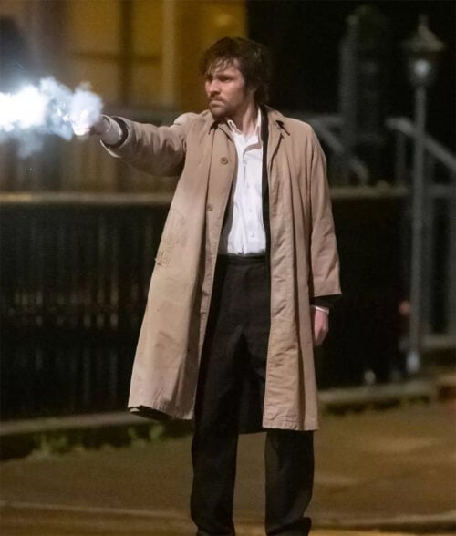 Colin Morgan Dead Shot Beige Coat - Dead Shot Michael o Hara Colin Morgan Beige Trench Coat | Men's Cotton Trench Coat - Front View
