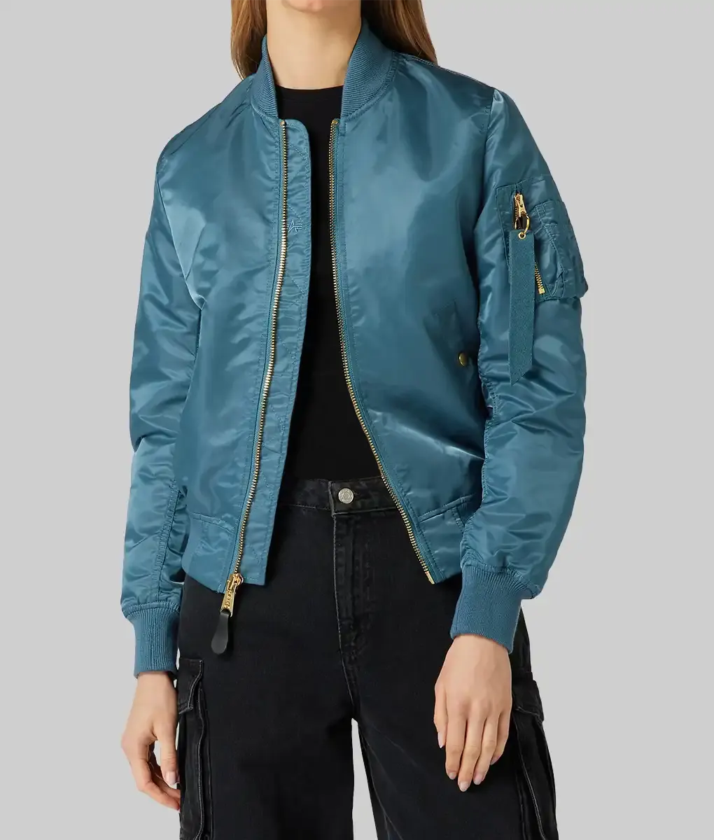 Heidi Klum Cropped Bomber Jacket