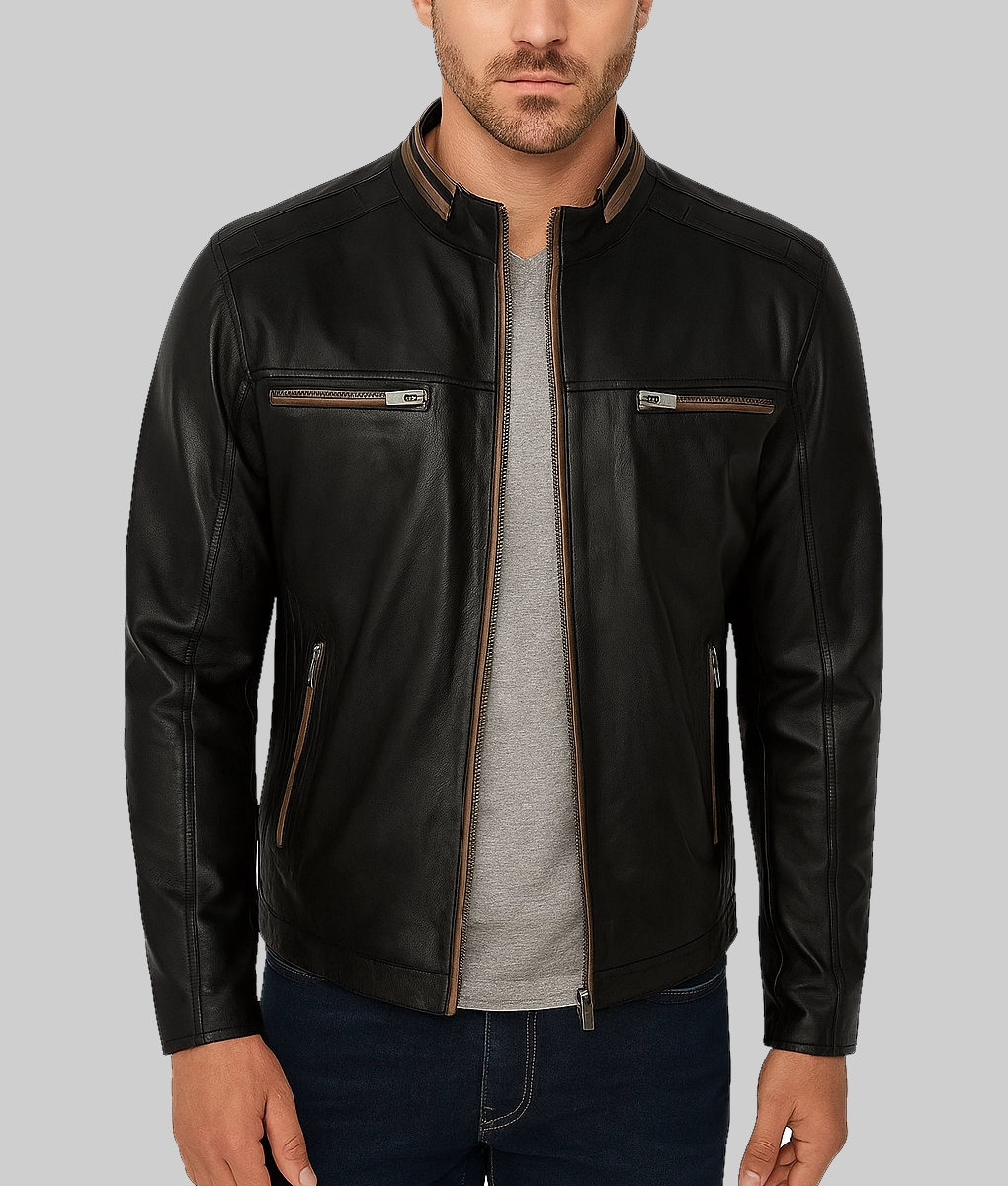 Jason Men's Black Western Vintage Distressed Leather Jacket