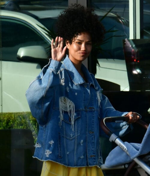 Jhené Aiko Distressed Denim Jacket