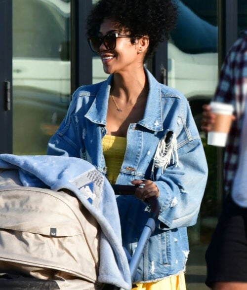 Jhené Aiko Distressed Denim Jacket