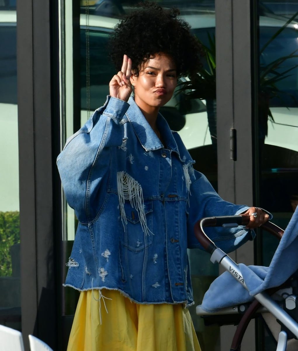 Jhené Aiko Distressed Denim Jacket
