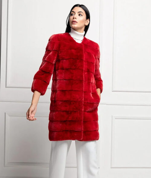 Leah Red Mink Fur Coat