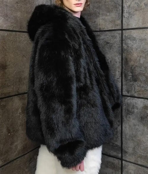 Leroy Faux Mink Fur Coat With Removable Sleeves