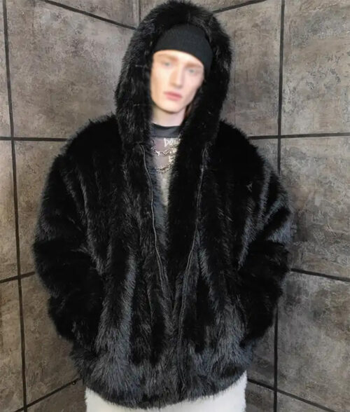 Leroy Faux Mink Fur Coat With Removable Sleeves