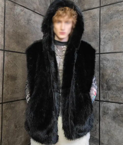 Leroy Faux Mink Fur Coat With Removable Sleeves
