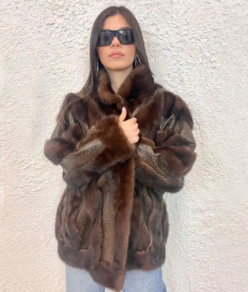 Lily Real Leather with Mink Fur Coat