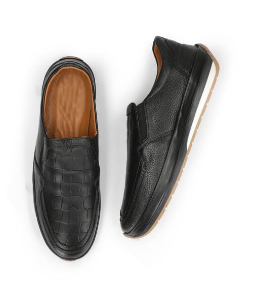 Harding Mens Black Leather Loafer