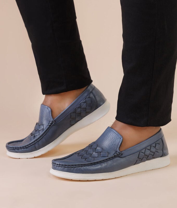Andrew Men's Blue Leather Loafer