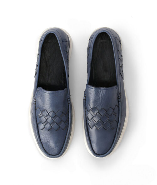 Andrew Mens Blue Leather Loafer