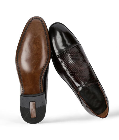 Men's Brown Leather Formal Slip-on Shoes
